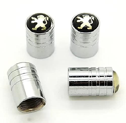 [Lot de 4] Hirondelle Bleue™ Capuchon Bouchon de Valve chromé générique Compatible avec Peugeot (207 208 308 508 2008 3008 5008)