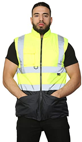 kraftd Hi Vis Vest High Visibility Waistcoat Reflective Sleeveless Workwear Jackets Safety Vests For Men