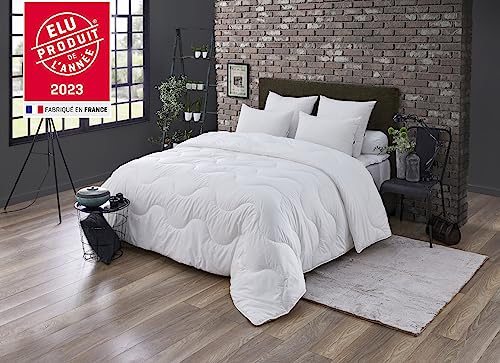 DODO - Couette Tempérée 220x240 cm - Convient 2 Personnes - Anti-Acariens - Tissu 100% Polyester Recyclé - Garnissage Synthétique Polyester Thermolite Lin Protect - Lavable en Machine à 40°C