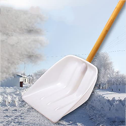 KOKMAT Pala de Nieve, Palas Cuadradas con Cabezal de Pala de Polipropileno y Varilla de Pala de Madera, Longitud Total de Madera de 59 Pulgadas, para Coche, Hogar, Garaje, Jardín