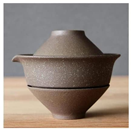 Travel Tea Set Tetera de cerámica Japonesa de 200ml, Tetera para Hacer té, Taza de té Gaiwan para Puer, 1 Cuenco, 2 Tazas, Juego de té, vajilla de cerámica cruda Retro