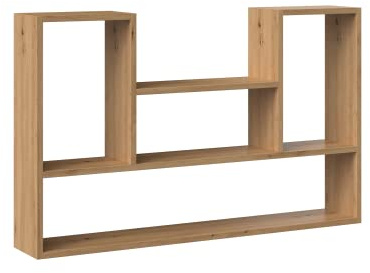 CDF Hängeregal Wandregal 100 cm mit 4 offenen Fächern modernes Design kompakte Wandaufbewahrung für Wohnzimmer Büro Jugendzimmer - Eiche Artisan