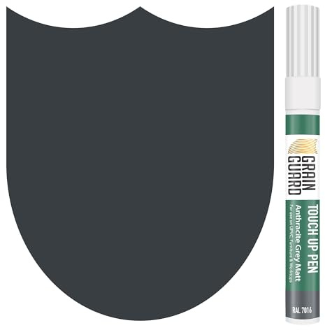 GRAIN GUARD Touch-Up Pen Anthracite Grey Matt RAL 7016 Wood & UPVC | Scratch & Scuff Repair for Furniture, Kitchen Units, Doors, Worktops & UPVC, Fast Drying, Precise Tip, 10ml