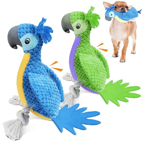 ROSAUI Hundespielzeug für Welpen Hunde,2 Stück Kuscheltier für große Hunde, Interaktives Hundespielzeug Quietschend,Plüschspielzeug für kleine Hundegeschenke