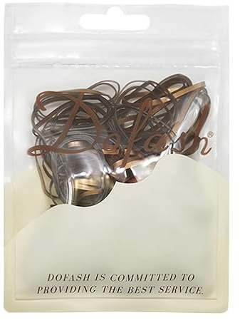 Dofash 2 * 50MM Keine Beschädigung Kleine Elastische Haarbänder Gummibänder für Haar Elastische Haarbänder Haar Gummibänder Haarelastiken für Frauenhaar bis 200pcs (Roségold)
