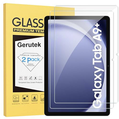 Gerutek Screen Protector for Samsung Galaxy Tab A11 Plus/A9 Plus 11 inch, SM-X230/X235/SM-X210/X216 Tempered Glass Screen Protector [Ultra Clear] [Anti Scratch] [Easy Install] [9H] for Tab A11+/A9+