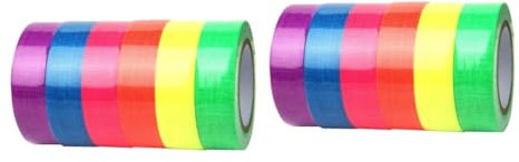 UKCOCO 12 Rollen Neon-schwarzlichtband Leuchtband Für Die Bühne Fluoreszierendes Band Reflektierendes Band Hoch Viskos