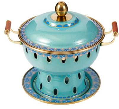 VIDECOR Einzelne Person, Kleiner Kupfertopf, Alter Pekinger Kleiner Dicker Kuh-Hot Pot, Chinesischer Traditioneller Cloisonné-Hot Pot, Kommerzieller Alkoholanteil, Roter Kupfer-Hot Pot,B