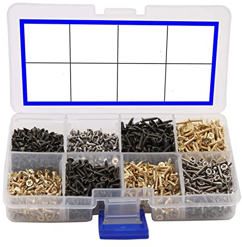 PiurUf Dübel Schrauben Set 1800 stücke M2 Kleine Schraube Flachkopf Kreuz Holz Schrauben Selbstschneidende Schraube DSSortment Schrank DIY. Micro-Befestigungselemente Schrauben-Kits Schrauben