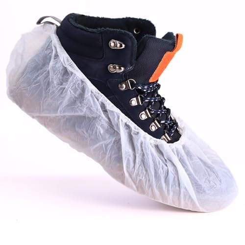 HausHeld couvre-chaussures jetables 100 pièces, blanc, protection hygiène pour zones propres