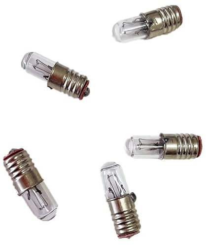 GWAYUANY 5PCS E5 6.3v Micro Mini Indicator E5 1.5V 2.5V Indicator Light Bulb E5 12V 24V Instrument Bulb,12V