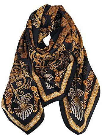 CrEev Schal aus Seidentwill, leichter Luxus-Seidenschal, weicher und bequemer Schal, Rock, Windjacke, Schal (135 x 135 cm) (A 135 x 135 cm)