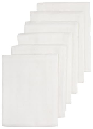 MEYCO Baby Musselin Mullwindeln - Uni White - 60x60cm - 6er Pack, 152.000.27.09.M6