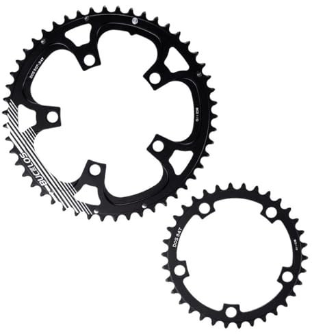 WANGZEYU Kettenblatt 110BCD Rennrad Kettenblatt 50-34T 52-36T 53-39T 5 Bolzen Kettenblatt Aluminium Legierung doppel Geschwindigkeit Kette Rad Fahrrad Teile FahrradkettenbläTter (Color : 50-34T)