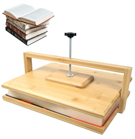 Whemyreat Presse à livres en bois et bambou, presse à papier, presse à fleurs, Presse à livres manuelle multifonctionnelle stable pour les besoins des relieurs, pression uniforme (29 x 20 cm)