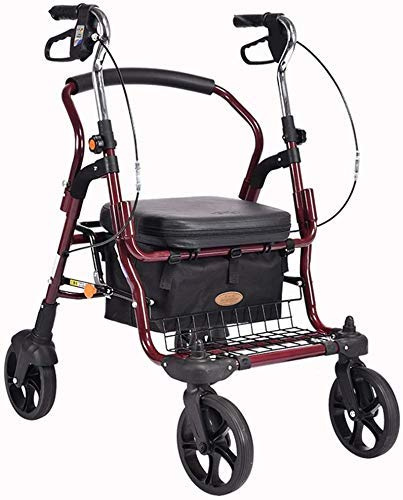 Rollator Walker, Gehhilfe Höhenverstellbar, Aufrechte Haltung Großer Raum, Mobilität Tragbarer Rollator Walker mit 4 Rädern für Senioren Interessant