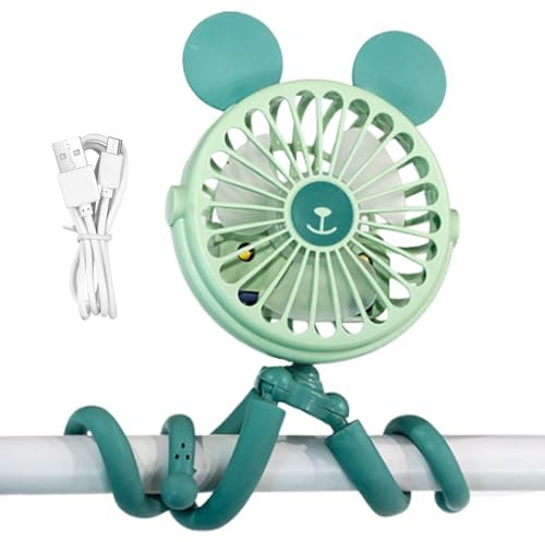 Ventilador de pulpo para cochecito, ventilador de barra de mango de carrito eléctrico, portátil, eléctrico, flexible, con clip, silencioso, para uso en cinta de correr