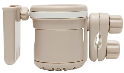 JUMUAO Getränkehalter für Kinderwagen,3in1 Universal Becherhalter,Anti-Rutsch Babyflasche Halter,Kaffeehalter Kinderwagen,Cup Holder für Fahrräder, Mountainbikes und Rollstuhl (Beige)