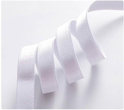 GreatRise Banda Elástica para Sostén de Satén, Banda de Goma para Adornos, Banda Elástica Fina, 4 Tamaños, para DIY Manualidades Costura, Lencería, Correas de Sostén, Ropa, Cinturón Blanco*2,5cm
