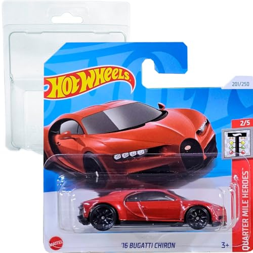 ot Wheels - ´16 Bugatti Chiron - Quarter Mile Heroes 2/5 - HTB88 - Short Card - Supersportwagen - rot - Mattel 2024 – 1:64