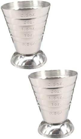 Cabilock 2piezas Jigger Medidor Inoxidable De Internas y Externas Para Cócteles y Bebidas Vaso Medidor De Onzas y Herramienta Para Bartenders
