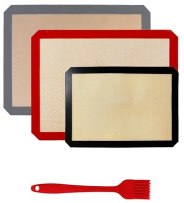 TTSTOIEE Tappetino Microforato per Forno, 3 Pezzi Tappetino da Forno in Silicone, 42x29cm 30x20 cm Tappetino Silicone Riutilizzabile, Antiaderente Resistente al Calore Tappetino Silicone Cucina