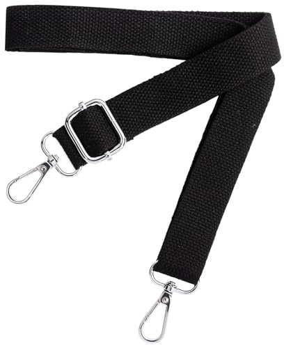 Schultergurt für Tasche, Taschengurte zum Wechseln Verstellbar Breit 2.5cm | Taschengurt Breit 2.5cm mit Silber Karabiner, Taschengurt Schwarz für Handtasche Crossbody