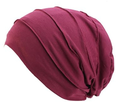 Ever Fairy Chemo Cancer Cotton Kopftuch Mütze Seide gefütterte Mütze Ethnic Cloth Turban Cap für Frauen (Rot)