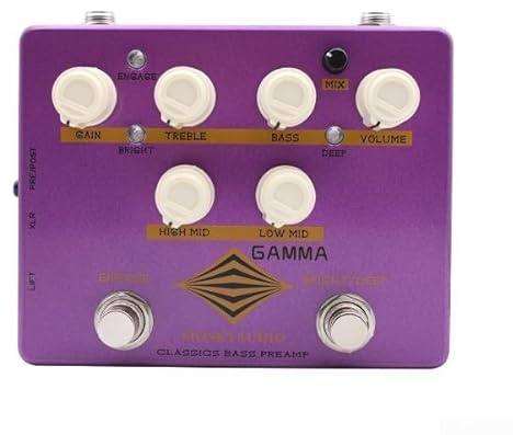 Gitarren-Effektgerät, leichte Bass-Tonformung mit doppelter Verzerrung, Sechs-Band-EQ für maßgeschneidertes Klangerlebnis (lila)