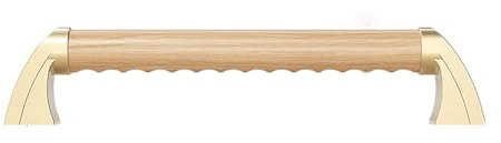 Ringhiera industriale in legno massiccio per scale interne/esterne, maniglia antiscivolo Ra con base in metallo, aste per scale per soffitta e portico (finitura naturale)
