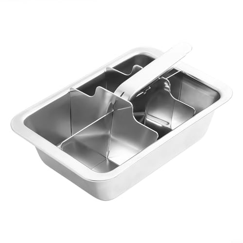 TONIXY Edelstahl-Eiswürfelform aus Edelstahl, abnehmbare Eiswürfelformen, 6 Schlitze, große Eiswürfelbereiter für Zuhause, Bar, Getränke