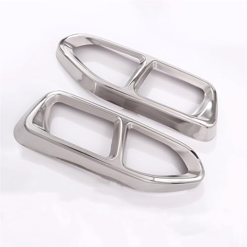 Exhaust Pipe Trim Tailpipe Muffler Throat End Tips Cover Compatible With BMW 7 Series G11 G12 730 740 750li 2009-2020 Car Decoration Accessories(Silver M-Sport 2016-2018)