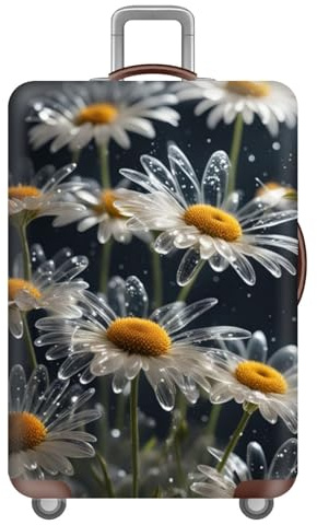 Treer Koffer Schutzhülle S/M/XL/XXL, Kofferhülle Kofferschutzhülle Elastisch Waschechter Koffer Überzieher mit Reißverschluss Protector mit 18 bis 32 Zoll (L,Transparent)