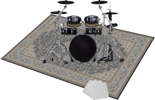 Tappeto Professionale per Batteria, Tappeto per Tamburo a Percussione, Insonorizzato Tappeto Drum Carpet, Drum Tappeto Insonorizzato per Batterie Elettroniche, Coperta Antiscivolo 100 x 80 cm