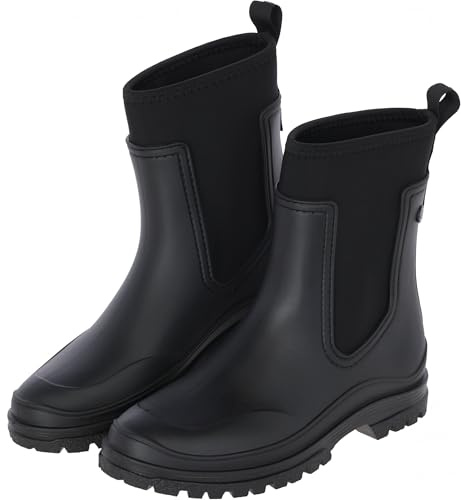 Covalliero - Gummistiefeletten – Regenstiefeletten für Stall & Alltag – Gummistiefel Damen halbhoch – Pull-On Regenschuhe – wasserdichte Rain Boots in Schwarz – verschiedene Größen
