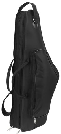 Altsaxophontasche Schwarz, Stoßfest, Tragbar mit Schultergurt | Großes Fassungsvermögen, aus Stoff, mit Tragegriff, für Konzerte und Schulen