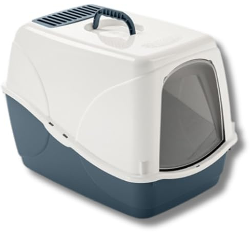 Pet's Market Toilette Lettiera Chiusa Buffy per Igiene Gatti con Porta Basculante Maniglia Filtro al Carbone Paletta in Omaggio Colori Assortiti 54x38,5x38H cm