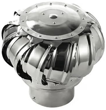 Chapeau de Cheminée Ventilé Anti-refoulement 100 150 200 mm,Extracteur de Fumées Rotatif Éolien Acier Inoxydable,Couvercle pour Trou de Cheminée pour Tuyau de Toit Hotte Aspirante(100 mm)