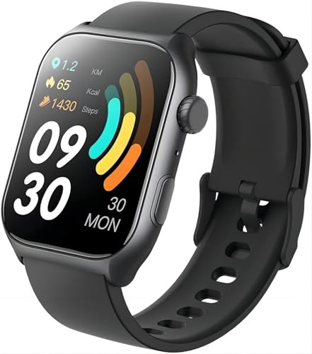 Deedlite ionos smart watch for women & men, GPS Smartwatch with 100 Sport Modes, 10-Day Battery Life, IP68 Waterproof, Heart Rate and Sleep Monitor, for Android and iPhone Compatible (Black)