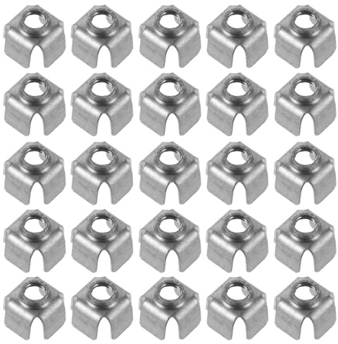 WEKADRIN Écrous à Souder pour Tubes Carrés 15x15 Mm M6, Inserts Filetés en Tôle D’acier, 200 Pièces, Fixation Industrielle Résistante Anticorrosion pour Meubles et Machines