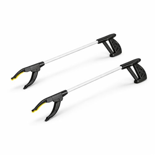 Plushé Haven Litter Picker Grabber Tool 2 Pack – 76cm Long Reach Grabbers, Lightweight Aluminium, Strong Grip Claw, No Bending, Ideal for Rubbish, Garden & Elderly Use