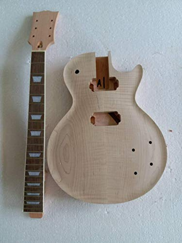 Project DIY electric guitar ki tvintage line 58s with flame maple top (2cm-3cm) by CNC with nibs on fret