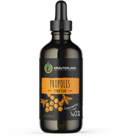Kräuterland Propolis Tinktur 40% - 100ml Propolis Tropfen aus natürlichem Propolis Extrakt - Bienenkittharz in Premium Qualität