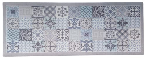 Partie Deco-Style Tapis, Polyamide, Gris/Bleu Clair, Unique