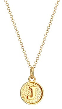 Elli Halskette Damen Plättchen Initalien Buchstabe A Minimal aus 925 Sterling Silber
