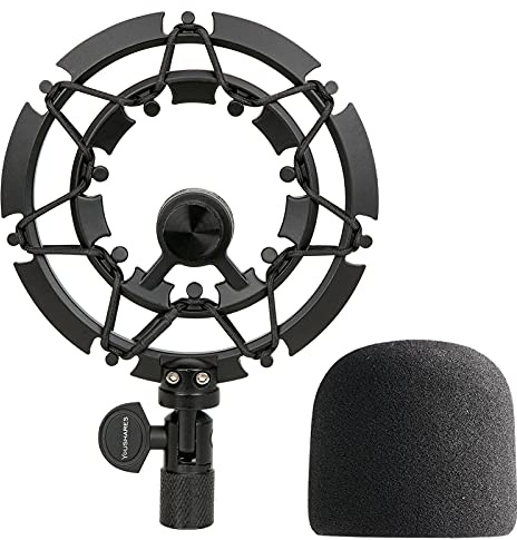 Youshares Blue Yeti Shock Mount mit Schaumstoff-Windschutzscheibe, Legierung Shockmount reduziert Vibrationen, kompatibel für Yeti Mikrofone