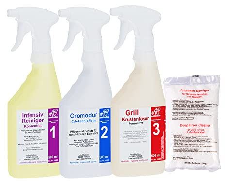 BBQ Profi-Set - Edelstahlreiniger & -Pflege und Grillreiniger