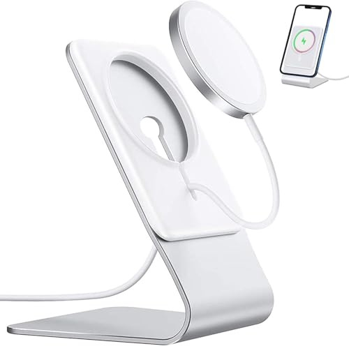 FULAIM Soporte para Cargador MagSafe, Base de Soporte de Escritorio MagSafe de Aluminio, Compatible con Cargador MagSafe para iPhone 17/16/15/14/13/12, 14/13/12 Pro MAX, Mini (no Incluido MagSafe)