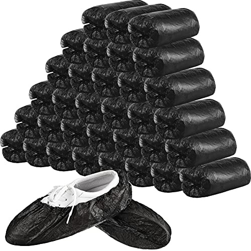 400 Pezzi (200 Paia) Copriscarpe Usa e Getta Per Pavimento, Moquette, Protezioni Per Scarpe, Resistente Antiscivolo (Nero)