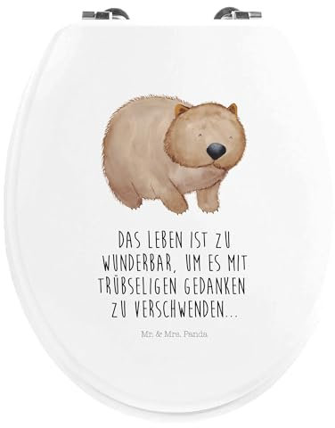 Mr. & Mrs. Panda Motiv WC Sitz Wombat - Geschenk, Klobrille, Spruch, Toilette, Tiermotive, Gute Laune, lustige Sprüche, Das Leben ist schön, Tiere,